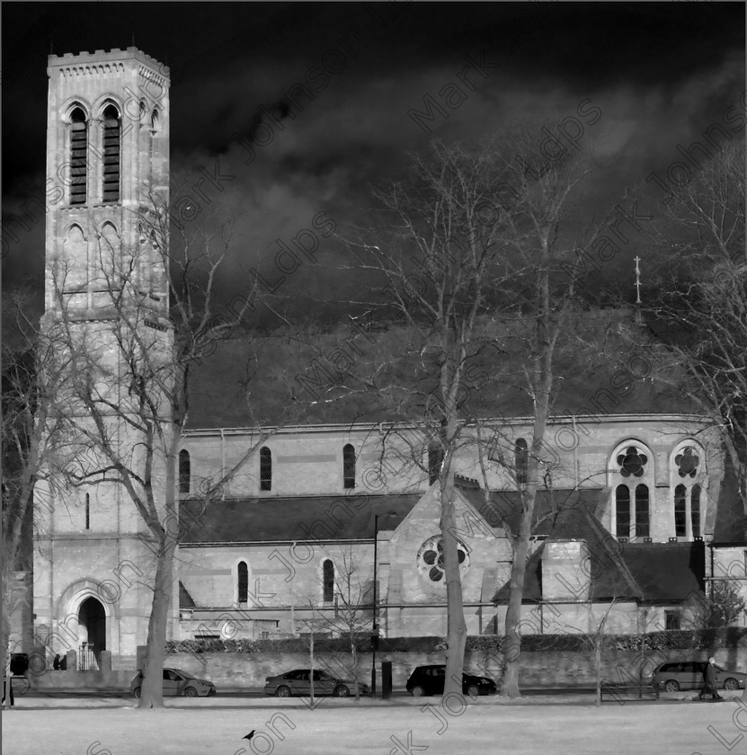 Infrared church 
 Proofed 
 Keywords: In Focus, High Quality, church, religion, infrared, mono, royal Leamington spa, Saxon, photomerge, black and white