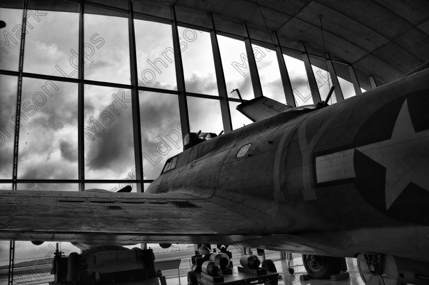 MG 5056 HCBW 
 Bracketed @ +/- 1.33 and run through dynamic photo pro 
 Keywords: aircraft, bomber, decommisioned bomber, duxford museum, hangar, historic, military history, museum, pilots, us airforce