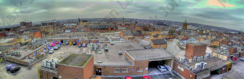 Northampton Panoramic tonemapped 
 A panoramic image of 5 images stitched together to create one panorama 
 Keywords: earth curve, elevated image of northampton, northampton, northampton town centre from above, northants, panorama